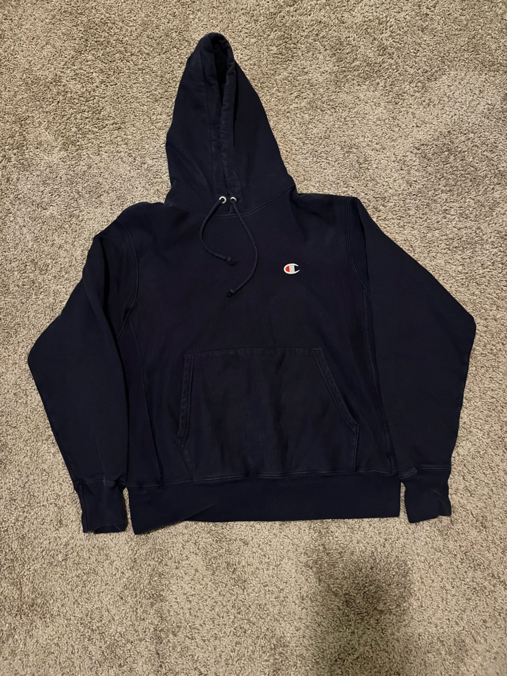 Champion Navy Zip-Up Style Hooded Sweatshirt